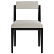 Modway Kai Upholstered Dining Chair with Wood Legs in Linen Black - Modern Dining Room Chair with Fabric Rolled Backrest and Seat - Wood