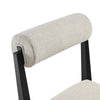 Modway Kai Upholstered Dining Chair with Wood Legs in Linen Black - Modern Dining Room Chair with Fabric Rolled Backrest and Seat - Wood