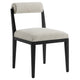 Modway Kai Upholstered Dining Chair with Wood Legs in Linen Black - Modern Dining Room Chair with Fabric Rolled Backrest and Seat - Wood Fabric Side Chair for Dining Room, Kitchen