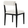 Modway Kai Upholstered Dining Chair with Wood Legs in Salt Black - Modern Dining Room Chair with Fabric Rolled Backrest and Seat - Wood