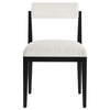 Modway Kai Upholstered Dining Chair with Wood Legs in Salt Black - Modern Dining Room Chair with Fabric Rolled Backrest and Seat - Wood
