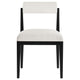 Modway Kai Upholstered Dining Chair with Wood Legs in Salt Black - Modern Dining Room Chair with Fabric Rolled Backrest and Seat - Wood