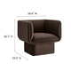 Modway Tate Performance Velvet Accent Chair in Chocolate Brown - Upholstered Club Chair - Modern Barrel Armchair - Comfy Reading Leisure