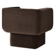 Modway Tate Performance Velvet Accent Chair in Chocolate Brown - Upholstered Club Chair - Modern Barrel Armchair - Comfy Reading Leisure