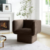 Modway Tate Performance Velvet Accent Chair in Chocolate Brown - Upholstered Club Chair - Modern Barrel Armchair - Comfy Reading Leisure