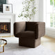 Modway Tate Performance Velvet Accent Chair in Chocolate Brown - Upholstered Club Chair - Modern Barrel Armchair - Comfy Reading Leisure