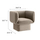 Modway Tate Performance Velvet Accent Chair in Taupe - Upholstered Club Chair - Modern Barrel Armchair - Comfy Reading Leisure Chair