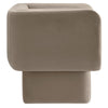 Modway Tate Performance Velvet Accent Chair in Taupe - Upholstered Club Chair - Modern Barrel Armchair - Comfy Reading Leisure Chair