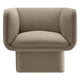 Modway Tate Performance Velvet Accent Chair in Taupe - Upholstered Club Chair - Modern Barrel Armchair - Comfy Reading Leisure Chair