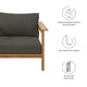 Modway Wren Teak Wood Outdoor Armchair in Natural Flint Gray
