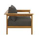 Modway Wren Teak Wood Outdoor Armchair in Natural Flint Gray