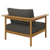 Modway Wren Teak Wood Outdoor Armchair in Natural Flint Gray