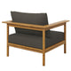 Modway Wren Teak Wood Outdoor Armchair in Natural Flint Gray