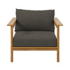 Modway Wren Teak Wood Outdoor Armchair in Natural Flint Gray