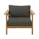 Modway Wren Teak Wood Outdoor Armchair in Natural Flint Gray