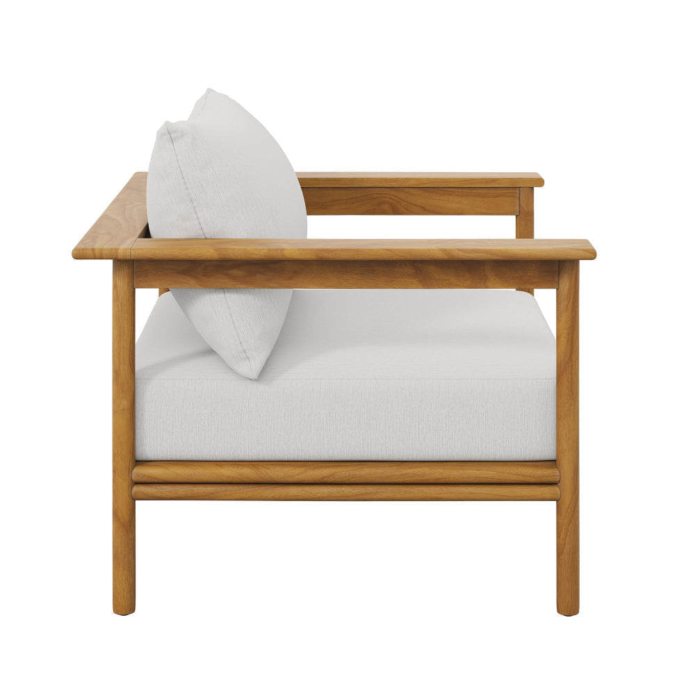 Modway Wren Teak Wood Outdoor Armchair in Natural Sail