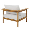 Modway Wren Teak Wood Outdoor Armchair in Natural Sail