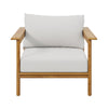 Modway Wren Teak Wood Outdoor Armchair in Natural Sail