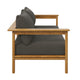 Modway Wren Teak Wood Outdoor Sofa in Natural Flint Gray