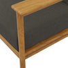 Modway Wren Teak Wood Outdoor Sofa in Natural Flint Gray