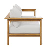 Modway Wren Teak Wood Outdoor Sofa in Natural Sail