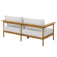 Modway Wren Teak Wood Outdoor Sofa in Natural Sail