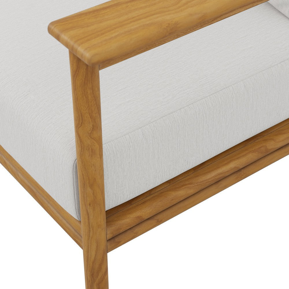 Modway Wren Teak Wood Outdoor Sofa in Natural Sail