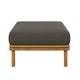 Modway Wren Teak Wood Outdoor Ottoman in Natural Flint Gray