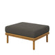 Modway Wren Teak Wood Outdoor Ottoman in Natural Flint Gray