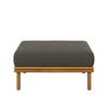 Modway Wren Teak Wood Outdoor Ottoman in Natural Flint Gray