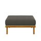 Modway Wren Teak Wood Outdoor Ottoman in Natural Flint Gray