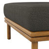 Modway Wren Teak Wood Outdoor Ottoman in Natural Flint Gray