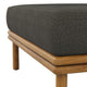 Modway Wren Teak Wood Outdoor Ottoman in Natural Flint Gray