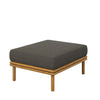 Modway Wren Teak Wood Outdoor Ottoman in Natural Flint Gray