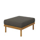 Modway Wren Teak Wood Outdoor Ottoman in Natural Flint Gray