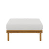 Modway Wren Teak Wood Outdoor Ottoman in Natural Sail