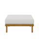 Modway Wren Teak Wood Outdoor Ottoman in Natural Sail