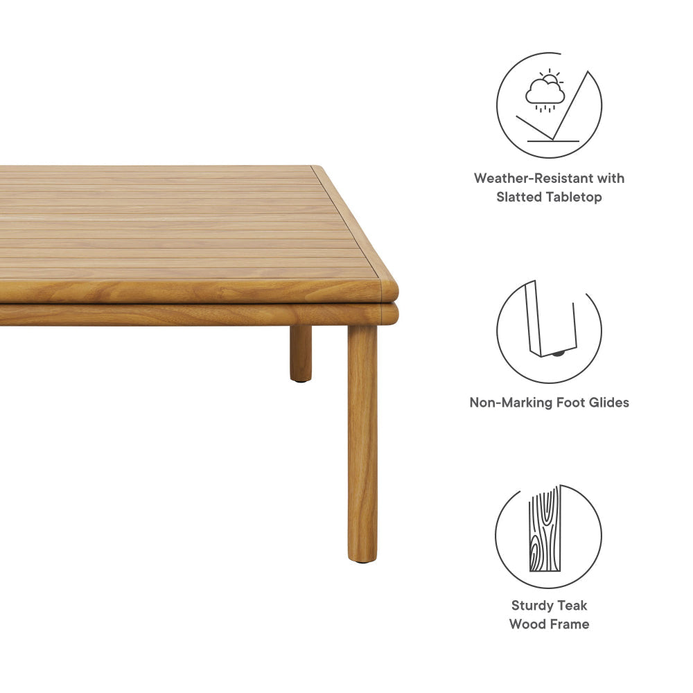 Wren Outdoor Patio Teak Wood Coffee Table by Modway MDY-EEI-7010-NAT
