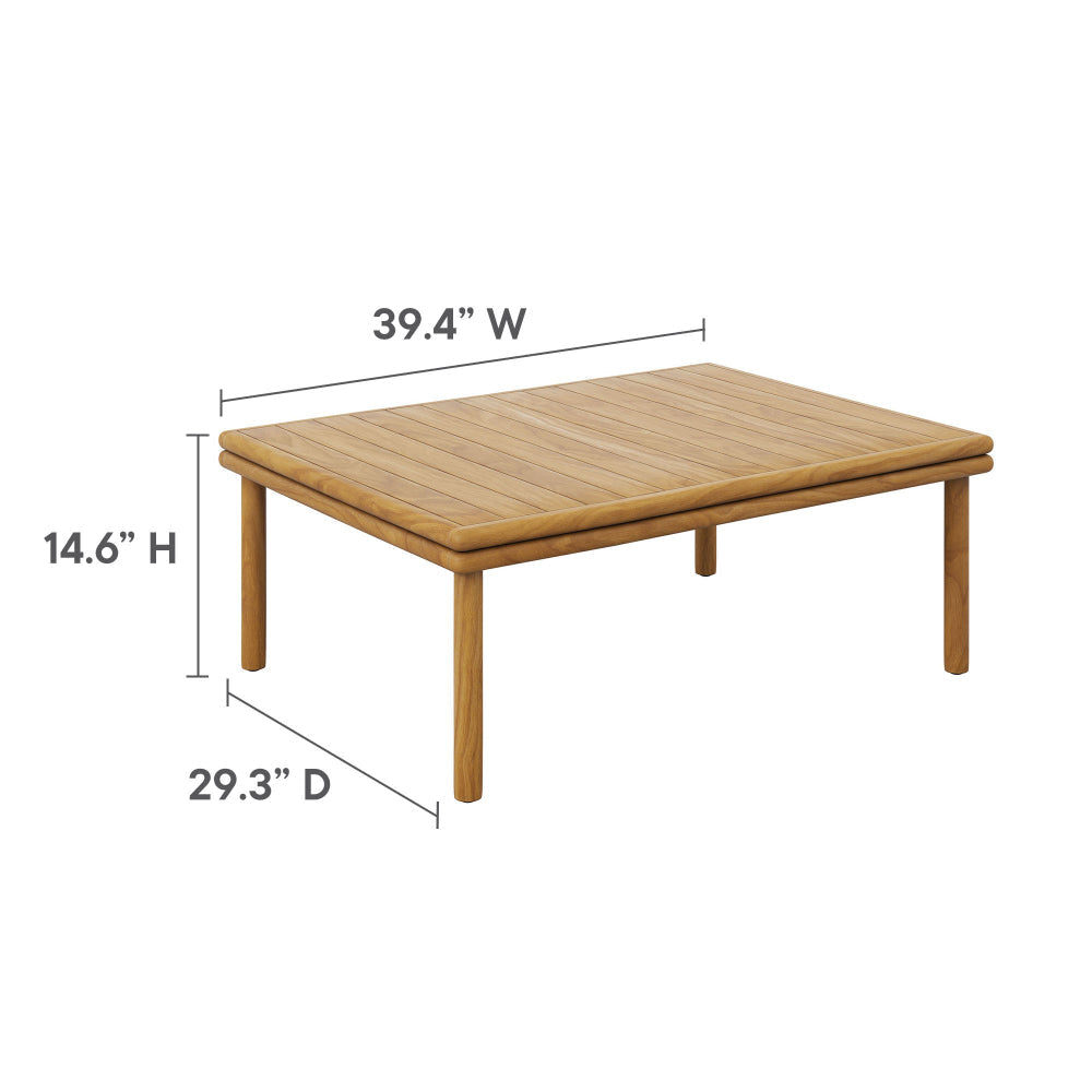 Wren Outdoor Patio Teak Wood Coffee Table by Modway MDY-EEI-7010-NAT