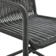 Modway Abacus Outdoor Wicker Dining Chairs Set of 2 in Slate-Wicker Patio Chairs w/Cantilever Steel Frame - All-Weather Modern Mid Century