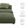 Modway Solace Armless Chair and Ottoman Fern