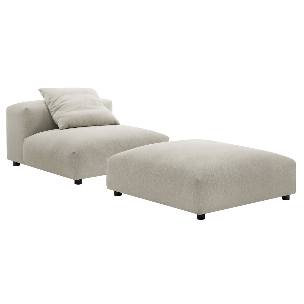 Modway Solace Armless Chair and Ottoman, Linen