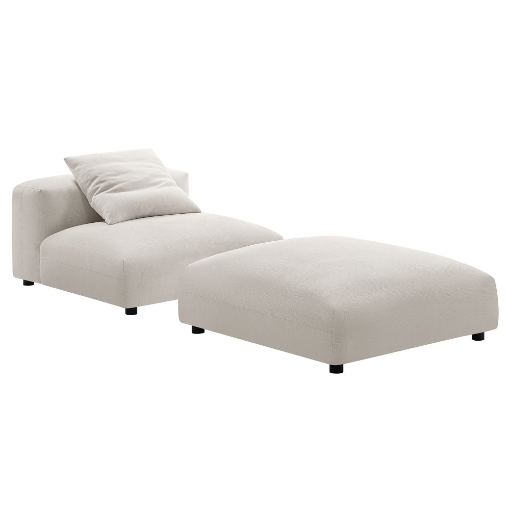 Modway Solace Armless Chair and Ottoman, Salt