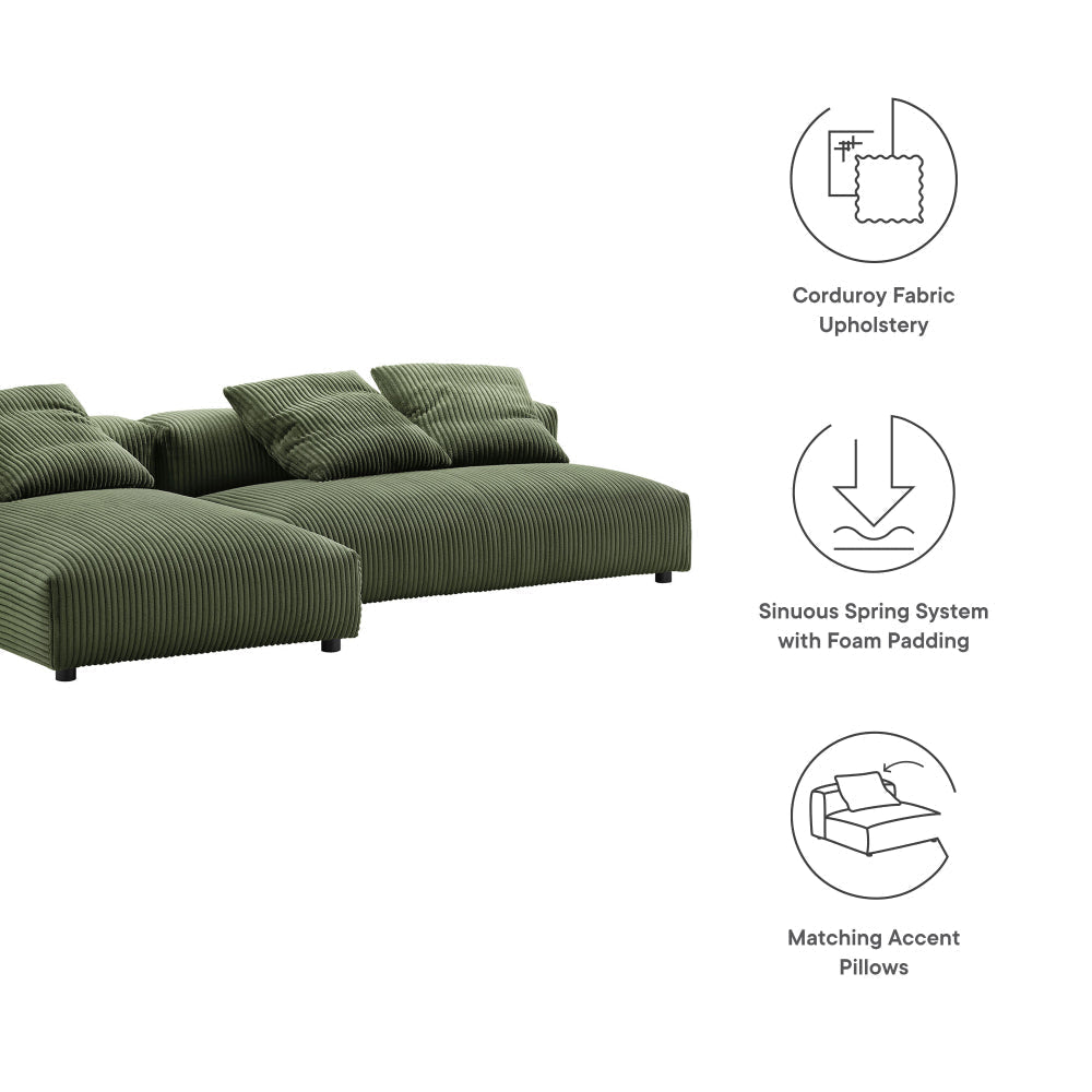 Modway Solace Sectional Oversized Fern