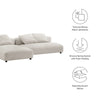 Solace 2-Piece Modular Upholstered Fabric Sectional Sofa With Chaise by Modway