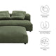 Modway Solace Modular 2-Piece Corduroy Armless Loveseat and Ottoman Set in Fern - Corduroy Upholstered 2-Seat Sofa with Ottoman - Modern