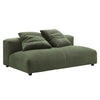 Modway Solace Modular 2-Piece Corduroy Armless Loveseat and Ottoman Set in Fern - Corduroy Upholstered 2-Seat Sofa with Ottoman - Modern