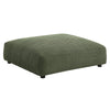Modway Solace Modular 2-Piece Corduroy Armless Loveseat and Ottoman Set in Fern - Corduroy Upholstered 2-Seat Sofa with Ottoman - Modern