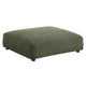 Modway Solace Modular 2-Piece Corduroy Armless Loveseat and Ottoman Set in Fern - Corduroy Upholstered 2-Seat Sofa with Ottoman - Modern