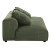 Modway Solace Modular 2-Piece Corduroy Armless Loveseat and Ottoman Set in Fern - Corduroy Upholstered 2-Seat Sofa with Ottoman - Modern
